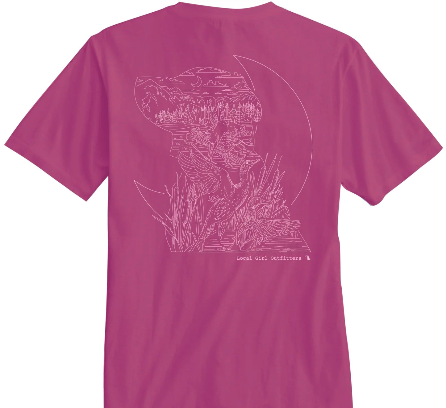 Local Girl Landscape Lines SS Tee - Crunchberry