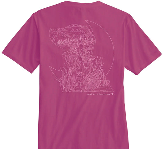 Local Girl Landscape Lines SS Tee - Crunchberry