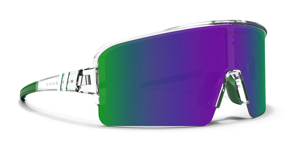 Blenders Eyewear Adeventure Land Wrap - Clear/Green Polarized