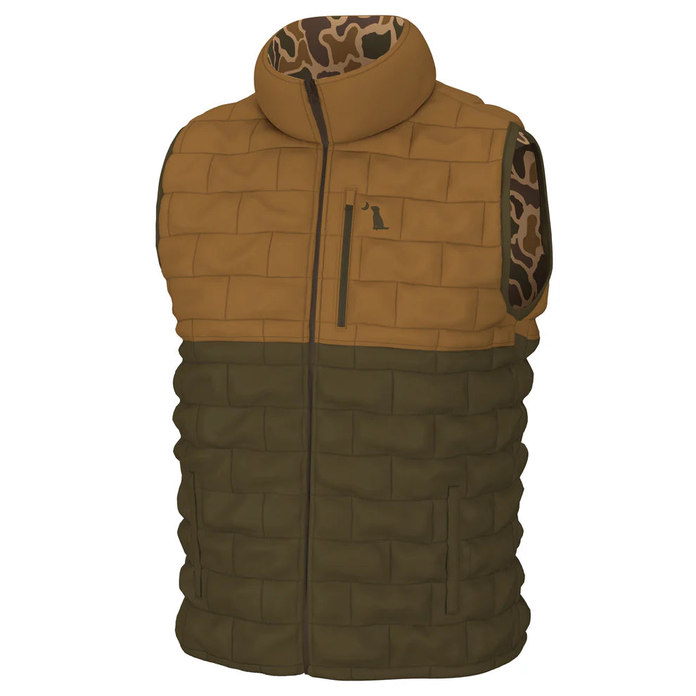 Local Boy Duck Down Reversible Vest - Old School Camo