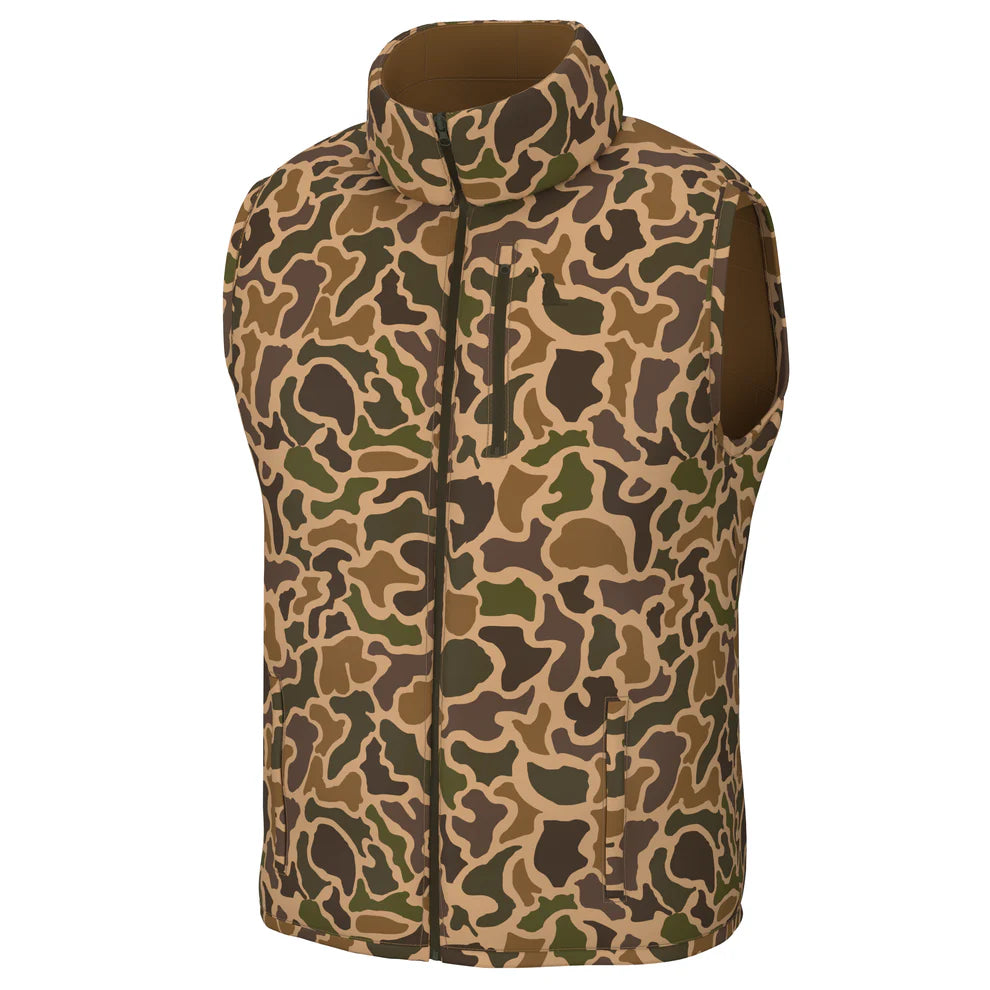 Local Boy Duck Down Reversible Vest - Old School Camo