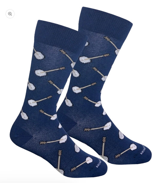 Brown Dog Dueling Banjos Socks - Insignia Blue