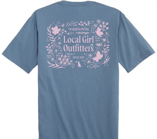 Local Girl Marsh Flowers SS Tee - Slate