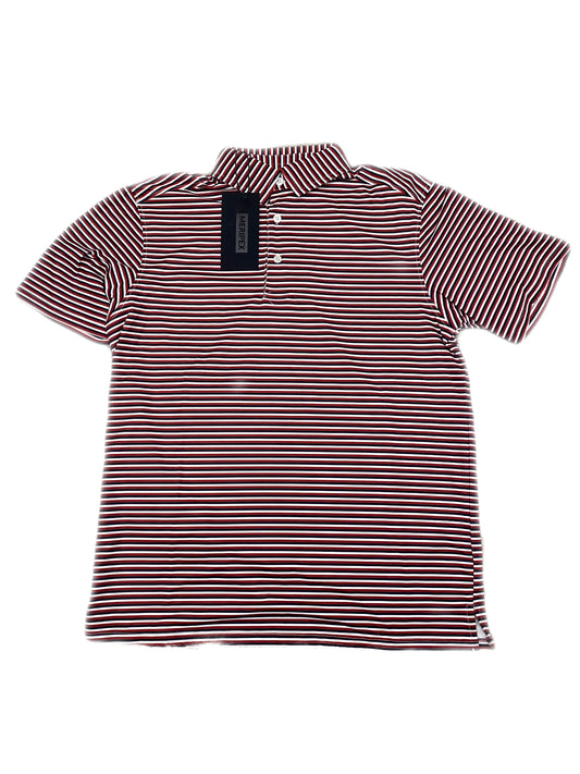 Meripex Men's Garnet/Black/White stripe Polo