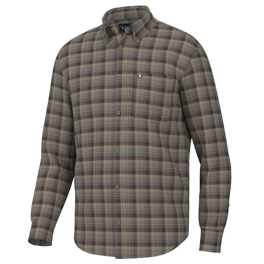 Local Boy Gardner Stretch Flannel -Tan/Garnet/Navy