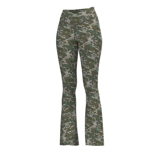 Local Girl Flare Leggings - Green Leaf