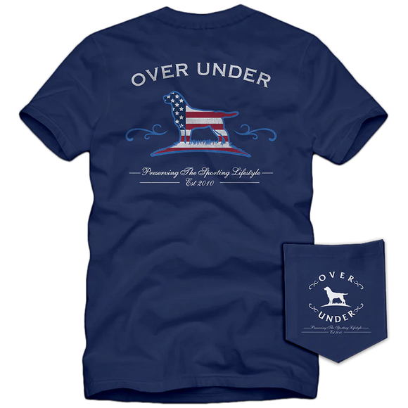 Over Under SS Freedom Lab T Shirt- Navy