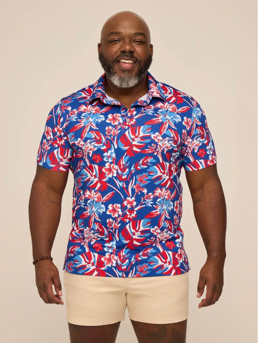 Chubbies Performance Polo The Star Spangled Bloom