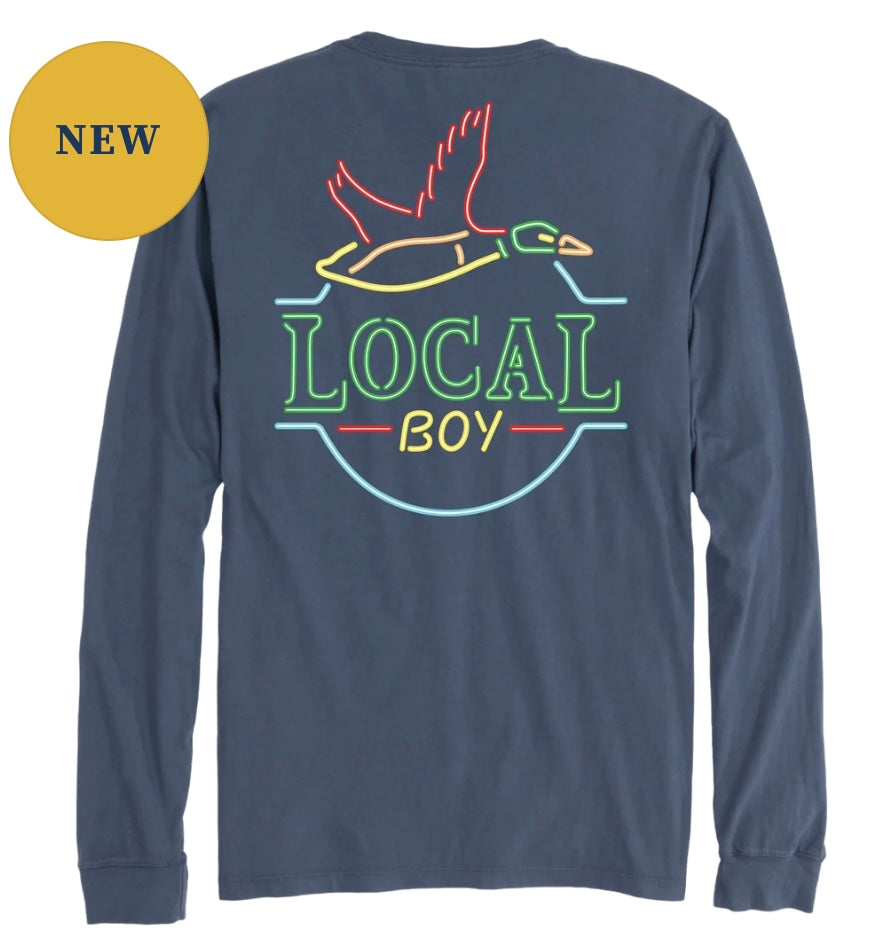 Local Boy Neon Duck Latte LS T-Shirt - China Blue