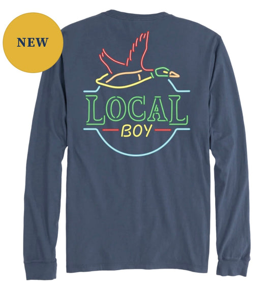 Local Boy Neon Duck Latte LS T-Shirt - China Blue