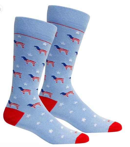 Brown Dog Red, White & Beau Socks - Della Blue