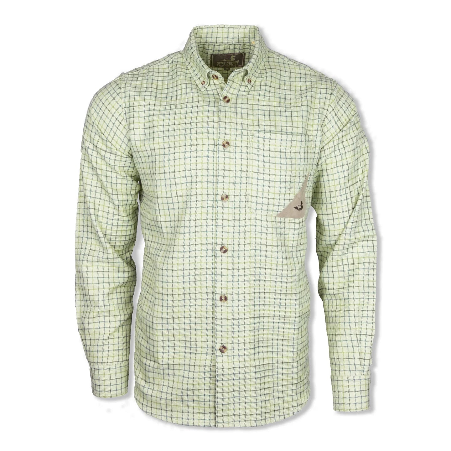 Dixie Decoys Timber Tattersall Sport Button Down - Green/Tan