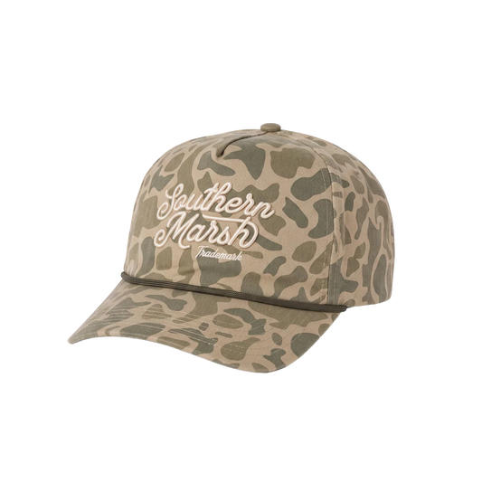 Southern Marsh Youth Odessa Washed Rope Hat - Retro Camo Dark Olive