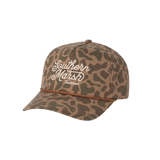 Southern Marsh Youth Odessa Washed Rope Hat - Retro Camo Light Brown
