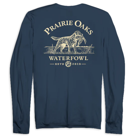 Prairie Oaks Established L/S Tshirt- Navy