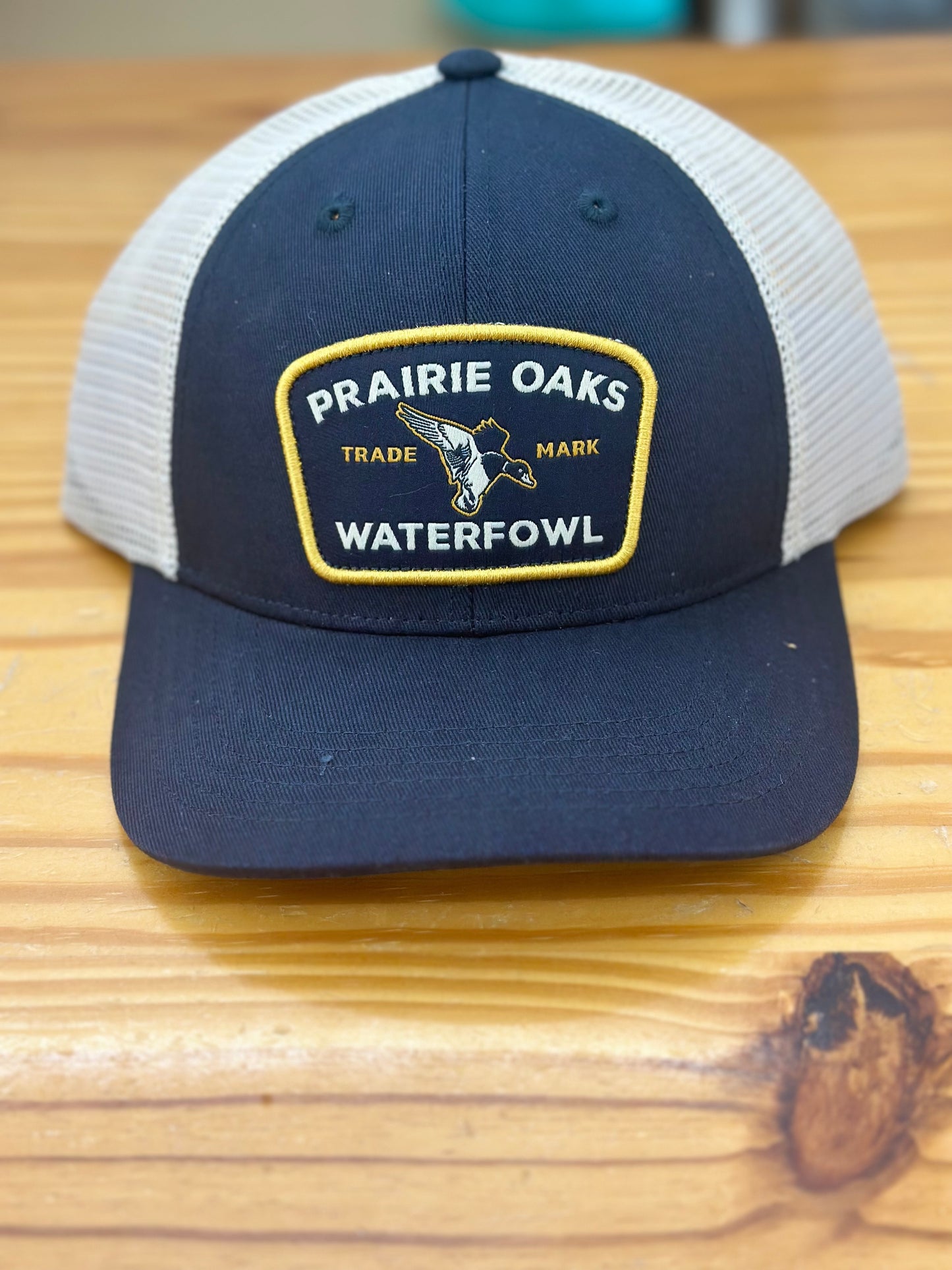 Prairie Oaks Waterfowl Trademark Patch Trucker- Navy