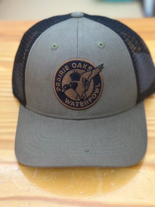 Prairie Oaks Waterfowl Patch Logo Trucker- Green