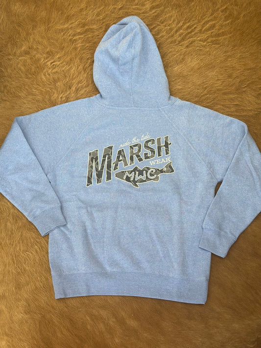 Marsh Wear Youth Sunrise Marsh PO Hoodie- Pacific Blue Heather