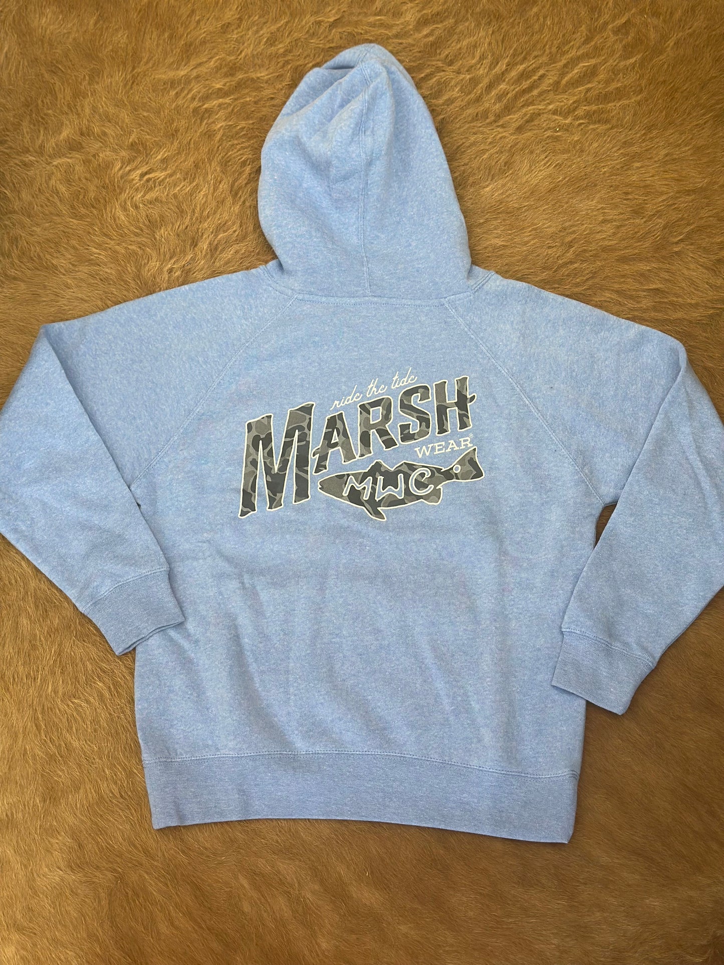 Marsh Wear Youth Sunrise Marsh PO Hoodie- Pacific Blue Heather