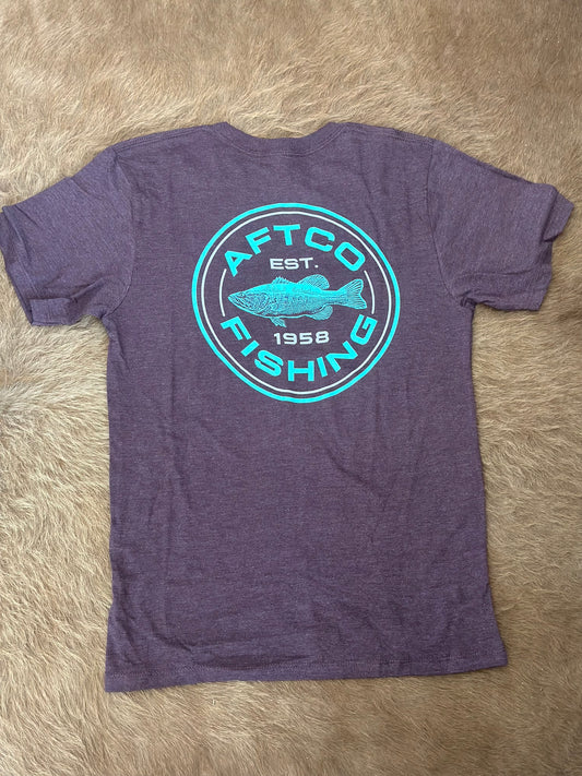 AFTCO Kingpin SS T-Shirt- Maroon Heather
