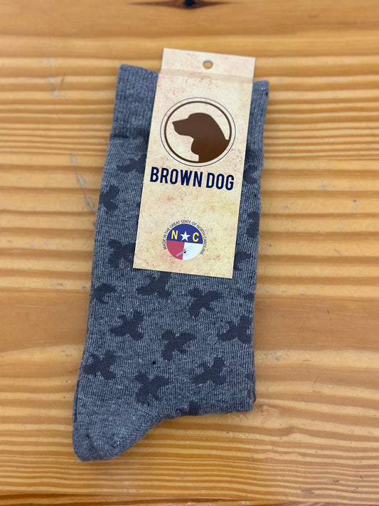 Brown Dog Miles Ridge Sock- Grey Heather