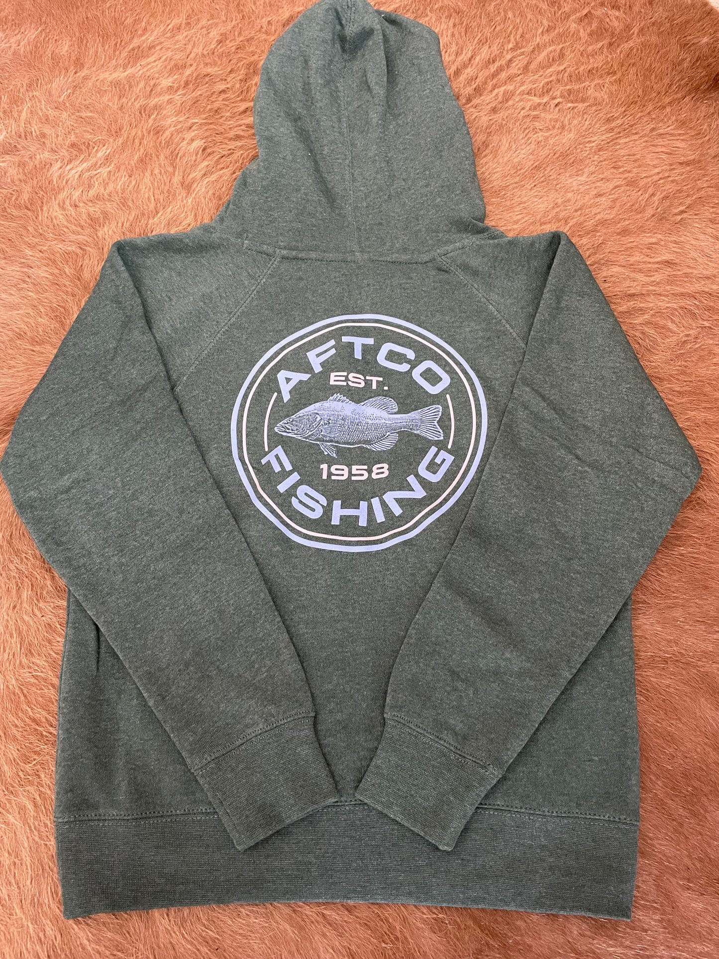 AFTCO Youth Kingpin PO Hoodie- Moss Heather
