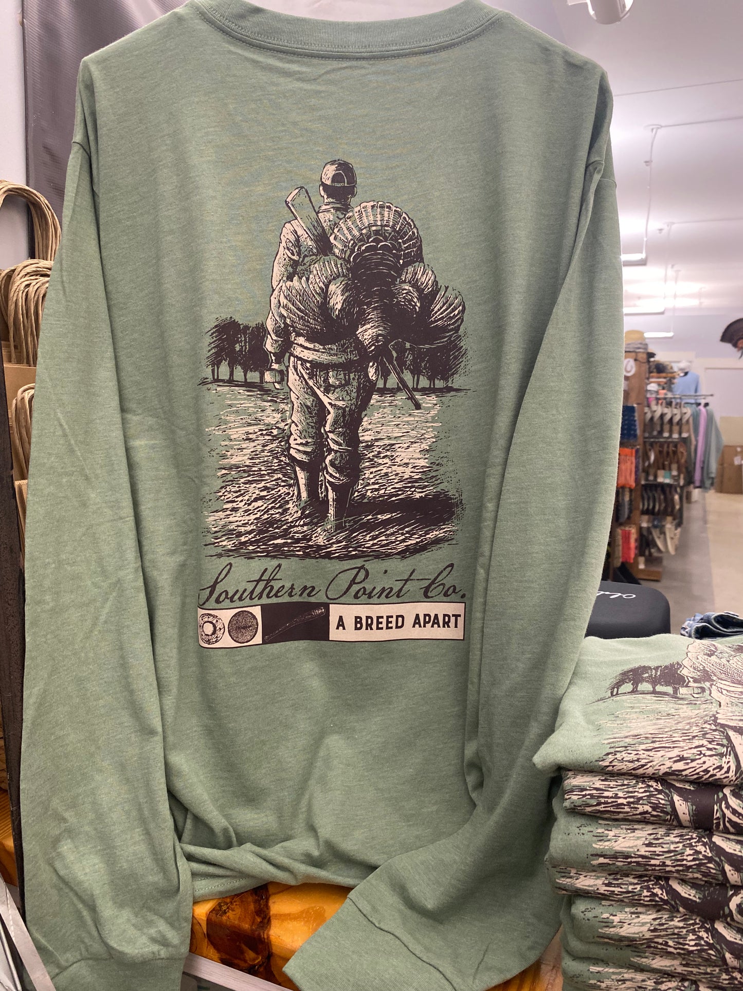 Southern Point Turkey Design L/S Tee - Sea Spray