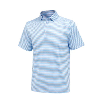 Meripex Men's Performance Polo- Micro Light Blue/White