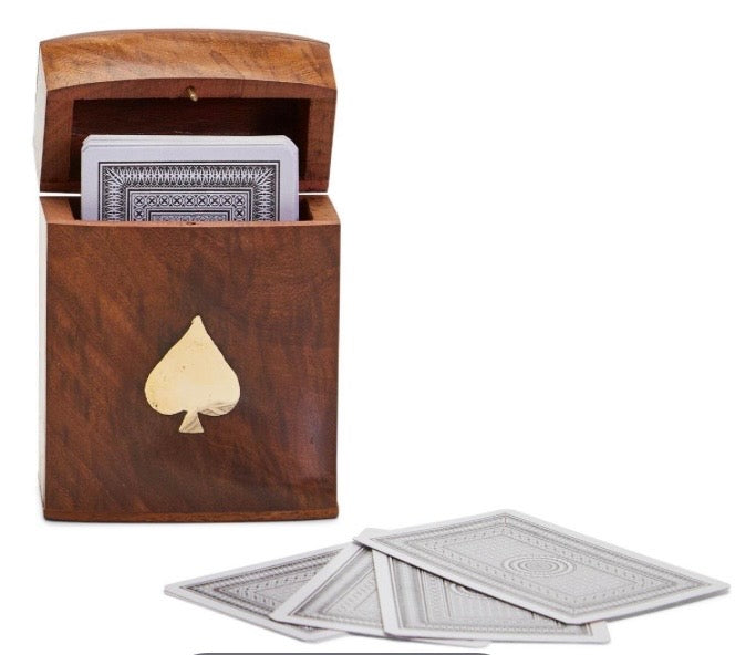 Two's Company Wood Crafted Playing Cards
