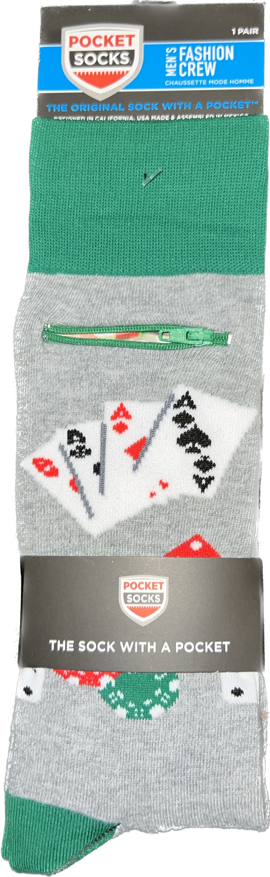 Pocket Socks Poker Cards with Zipper