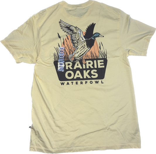 Prairie Oaks Waterfowl Duck Flight Sunrise SS Shirt-Yellow