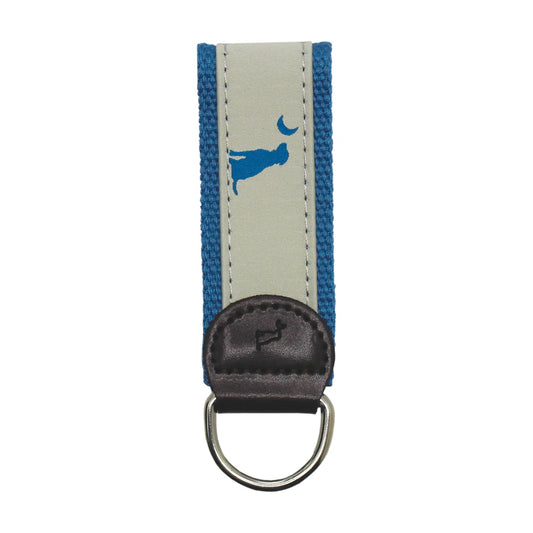 Local Boy Keychain - Khaki/Blue Dog & moon