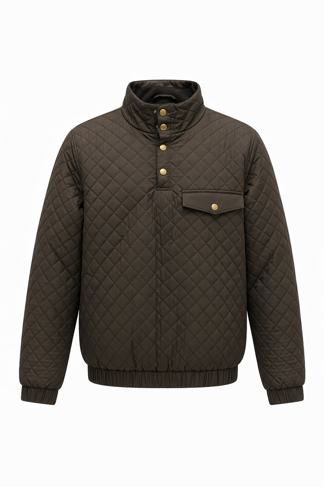 Prairie Oaks Quilted Waxed Pullover - Brown