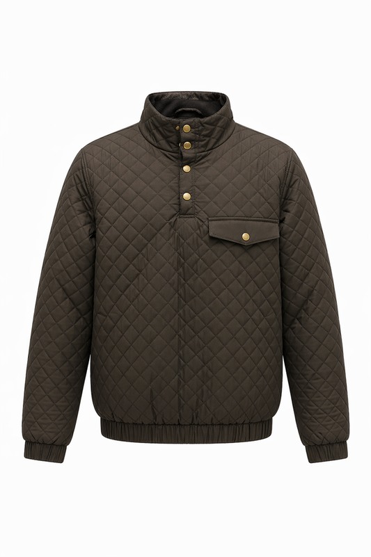 Prairie Oaks Quilted Waxed Pullover - Brown
