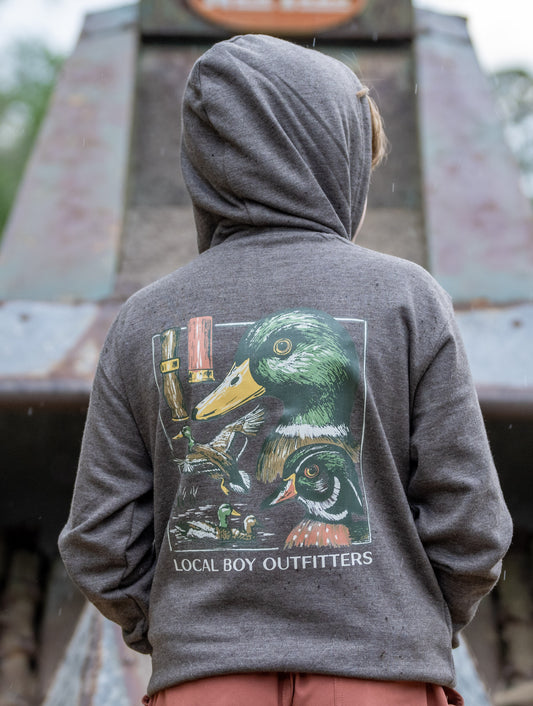 Local Boy Youth Duck Species Hoodie - Charcoal