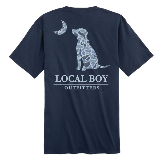 Local Boy Youth Distressed LCF Cobalt Dog & Moon SS Tee - China Blue