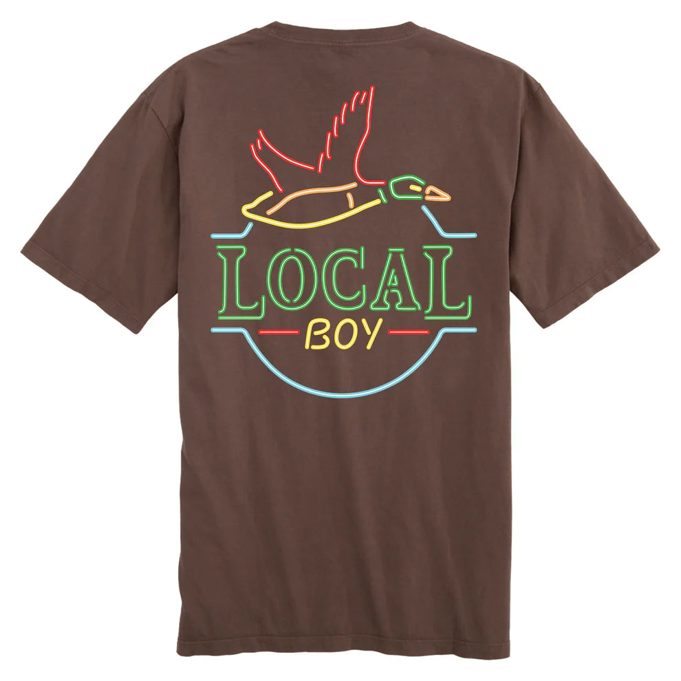 Local Boy Neon Duck Latte SS Tee - Espresso