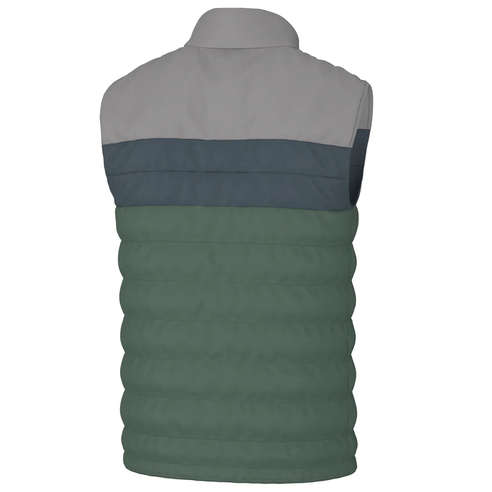 Local Boy Tri-Color Puffer Vest- Grey/Slate/Olive