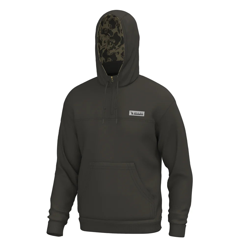 Local Boy Quarter Zip Hoodie - Deep Mocha