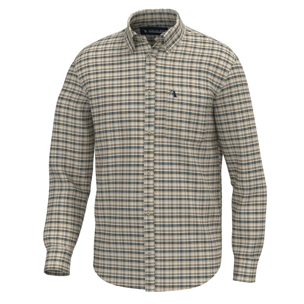 Local Boy Youth Scott Dress Shirt - Sand/Rust/Navy