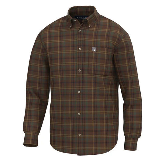 Local Boy Plaid Stretch Flannel- Dark Rust/Copper/Forest