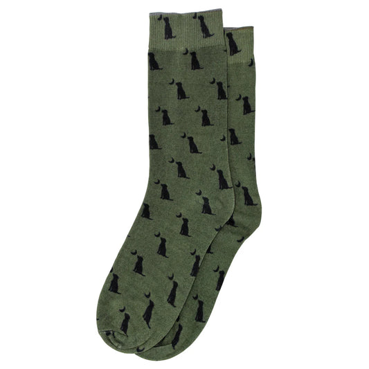 Local Boy Dress Socks - Olive Dog & Moon