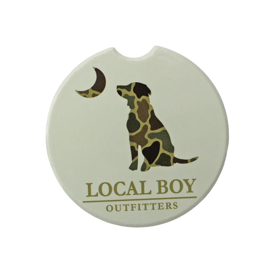 Local Boy Car Coasters - Brush Camo Dog & Moon