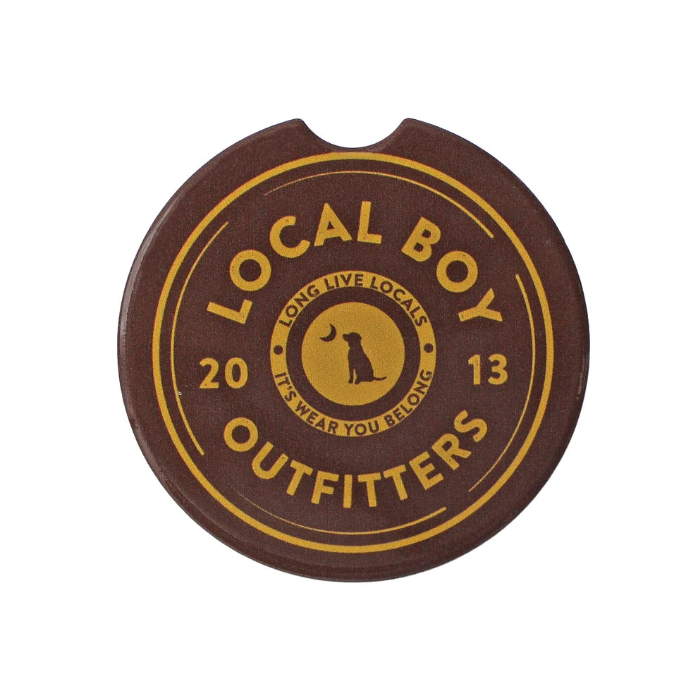 Local Boy Car Coasters - Headstamp Espresso
