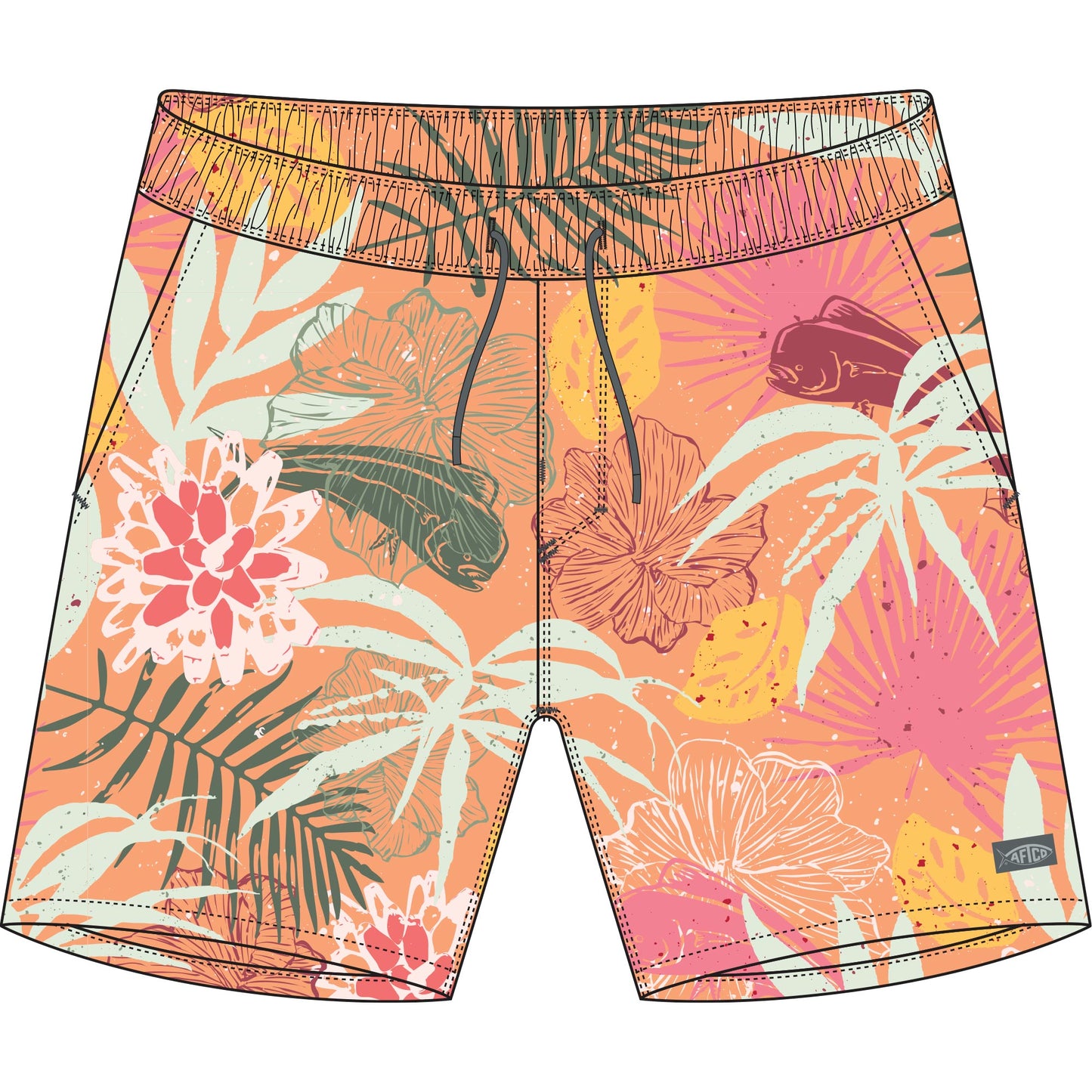 Aftco Swim Strike Short Printed - Sunrise