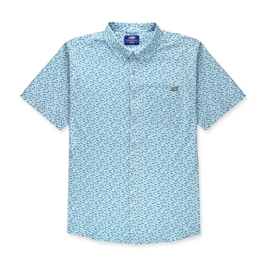 Aftco Boatbar S/S Button Up - Dusk Blue