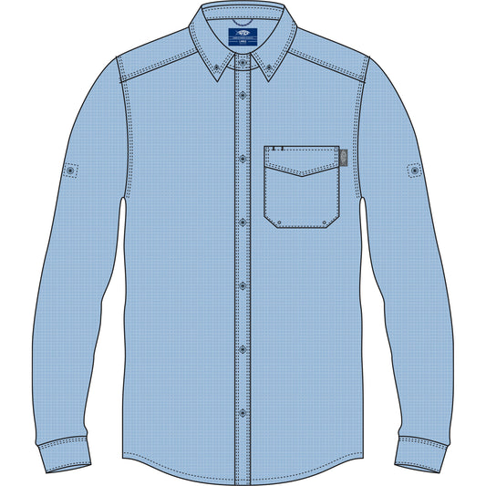 Aftco Palomar Tech Button Down L/S - Airy Blue