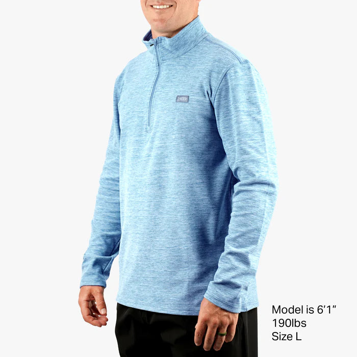 Aftco Coastal Layer 1/4 Zip - Air Force Blue Heather