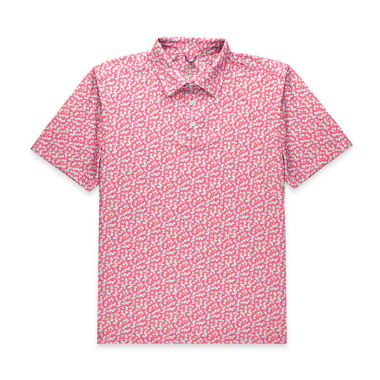 Aftco Cypress Printed Polo - Quiet Tide