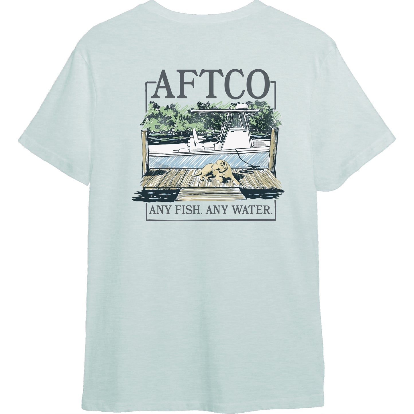 Aftco Seek seafoam Heather Tee